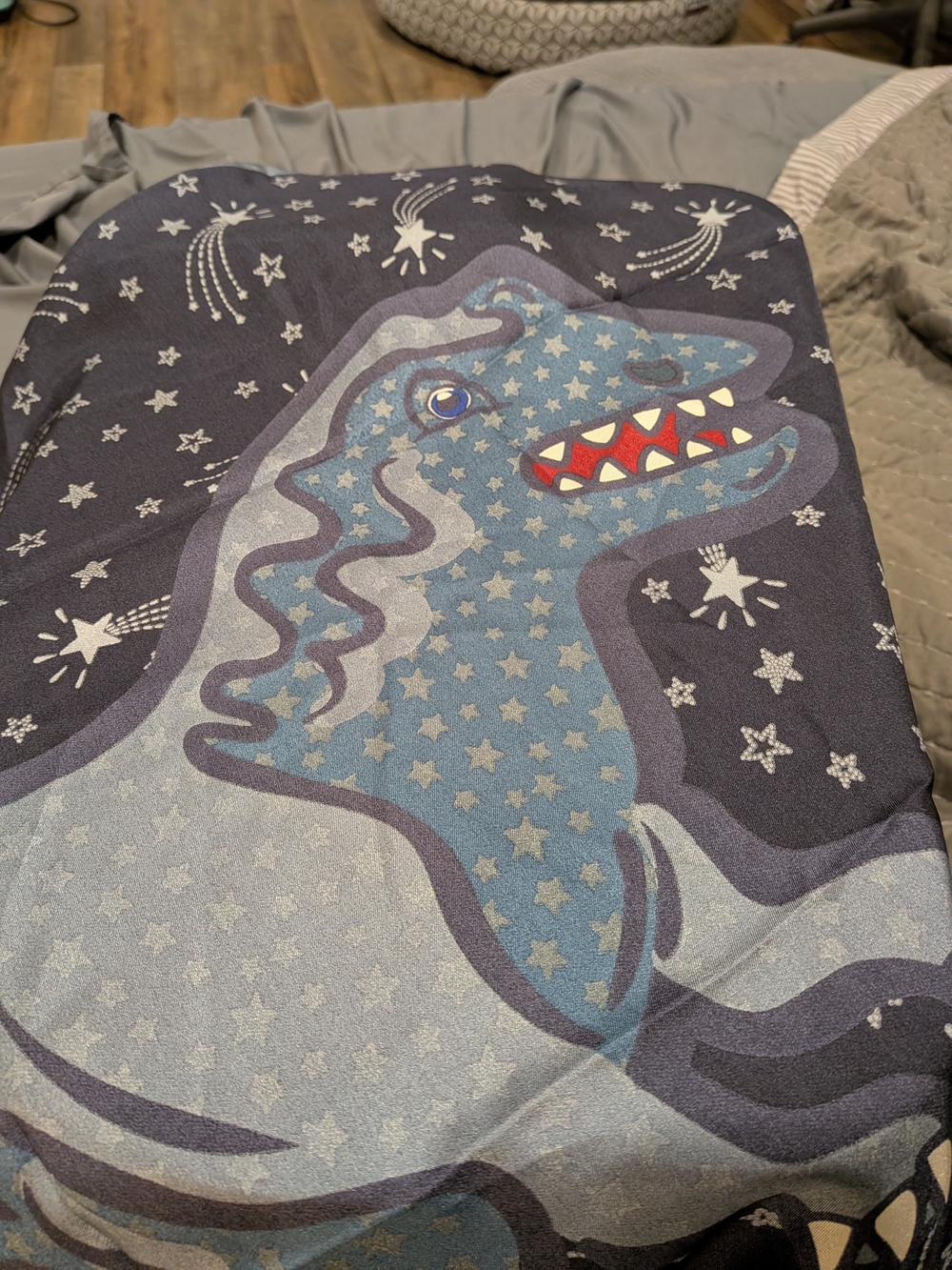 Coach Navy and Light Blue Star Dinosaur Throw Blanket